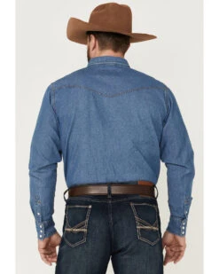 Blue Ranchwear Men's Long Sleeve Pearl Snap Heavy Western Denim Shirt 9 Blue Ranchwear Men's Long Sleeve Pearl Snap Heavy Western Denim Shirt -Western Cowboy Clothing Shop 2000359400 450 P5