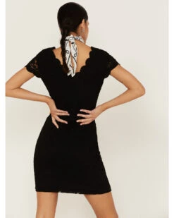 Panhandle Women's Scalloped Lace Bodycon Dress -Western Cowboy Clothing Shop 2000360497 001 P3