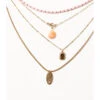 Shyanne Women's 5-piece Gold & Lavender Beaded Pendant Layered Necklace