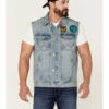 Wrangler X Fender Men's Cowboy Rockstar Patch Denim Vest