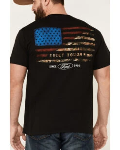 Buck Wear Men's Ford Built Tough Camo Flag Graphic Short Sleeve T-Shirt  -Western Cowboy Clothing Shop 2000362504 001 P3