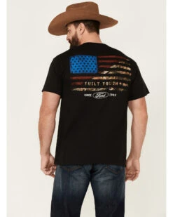 Buck Wear Men's Ford Built Tough Camo Flag Graphic Short Sleeve T-Shirt  -Western Cowboy Clothing Shop 2000362504 001 P4