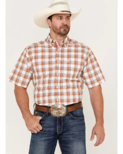 Ariat Men's Bodhi Small Plaid Short Sleeve Button Down Western Shirt 