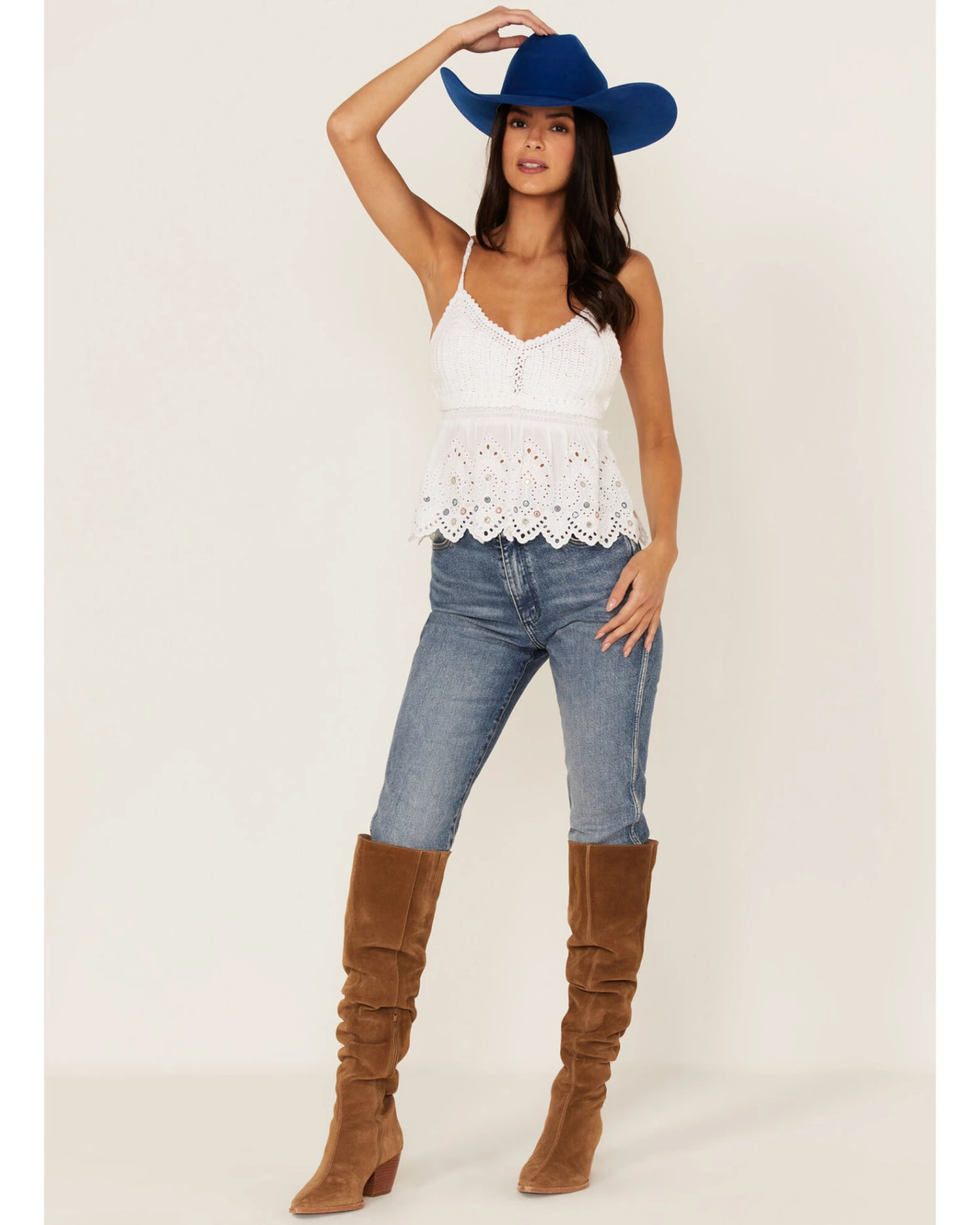 Shyanne Women's Mirror Eyelet Tank 2 Shyanne Women's Mirror Eyelet Tank - Image 2