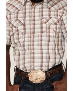Cody James Men's Mount Vernon Small Plaid Short Sleeve Pearl Snap Western Shirt  -Western Cowboy Clothing Shop 2000364863 907 P3