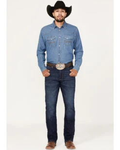 Wrangler Retro Men's Merriam Dark Wash Stretch Slim Bootcut Jeans 