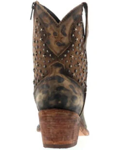 Caborca Silver By Liberty Black Women's Leopard Print Studded Short Western Boots - Pointed Toe -Western Cowboy Clothing Shop 2000366406 200 P5