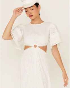 Maia Bergman Women's Ori Crochet Eyelet Open Back Maxi Dress  -Western Cowboy Clothing Shop 2000367310 100 P3