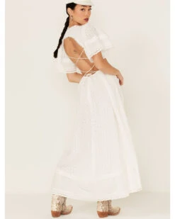 Maia Bergman Women's Ori Crochet Eyelet Open Back Maxi Dress  -Western Cowboy Clothing Shop 2000367310 100 P5