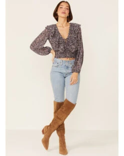 Lush Women's Floral Cinch Front Top -Western Cowboy Clothing Shop 2000367357 001 P4