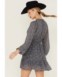 Lush Women's Floral Long Sleeve Smocked Mini Dress 6 Lush Women's Floral Long Sleeve Smocked Mini Dress -Western Cowboy Clothing Shop 2000368157 410 P3