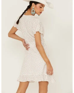 Molly Bracken Women's Floral Print Ruffle Puff Short Sleeve Mini Dress -Western Cowboy Clothing Shop 2000368842 100 P4