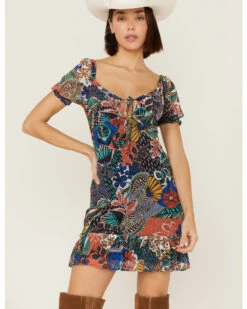 Molly Bracken Women's Summer Nights Mini Print Dress  -Western Cowboy Clothing Shop 2000368846 001 P4