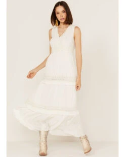 Cotton & Rye Women's Tiered Lace Maxi Dress