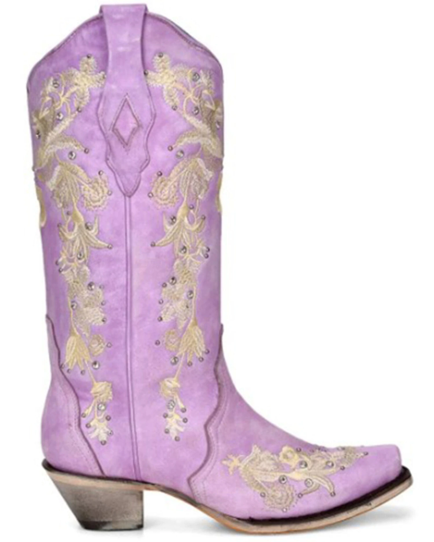 Corral Women's Embroidered Floral & Crystal Studded Tall Western Boots - Snip Toe 2 Corral Women's Embroidered Floral & Crystal Studded Tall Western Boots - Snip Toe - Image 2