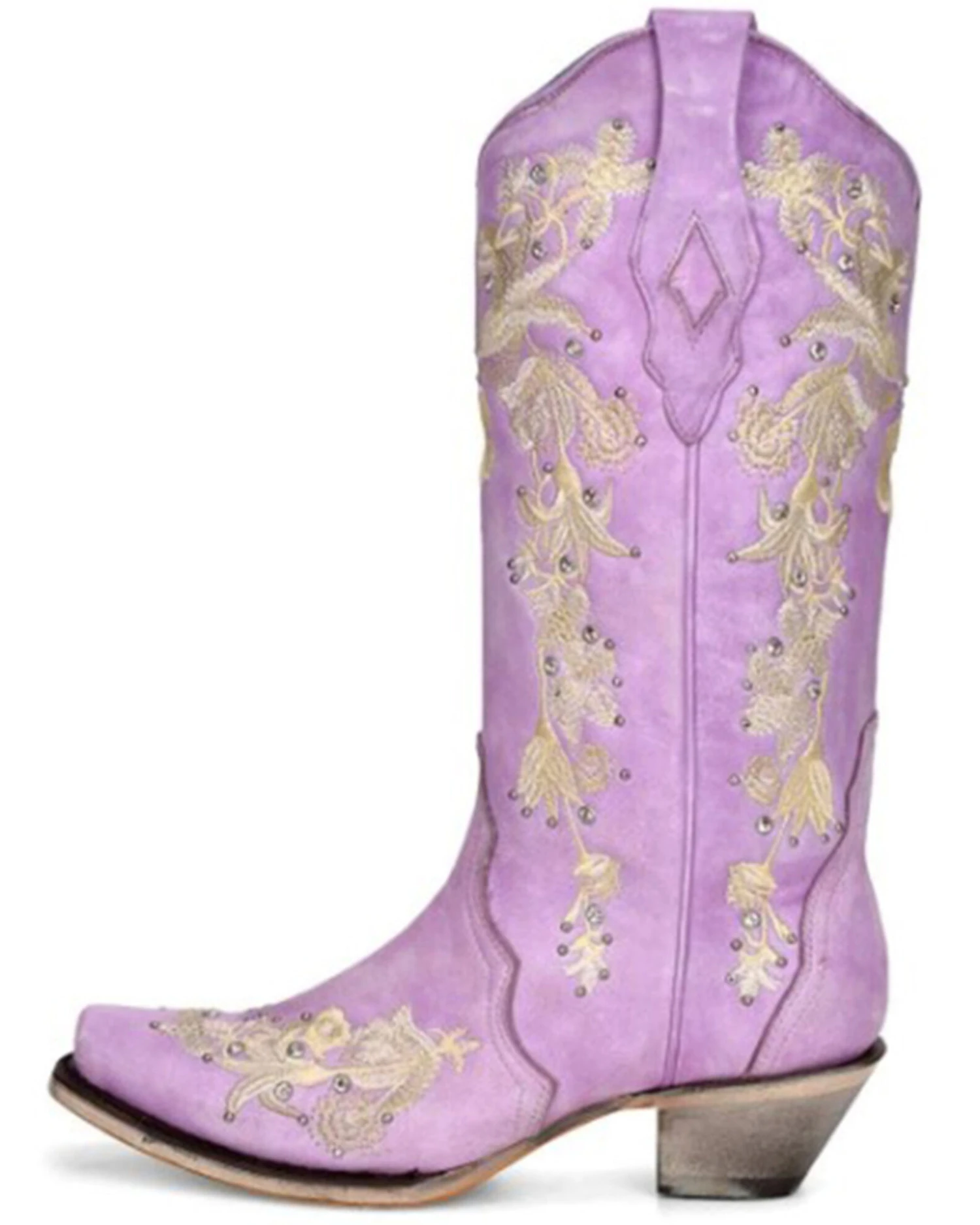 Corral Women's Embroidered Floral & Crystal Studded Tall Western Boots - Snip Toe 3 Corral Women's Embroidered Floral & Crystal Studded Tall Western Boots - Snip Toe - Image 3