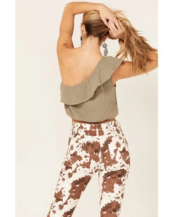 Jolt Women's One-Shoulder Ruffle Crop Top 7 Jolt Women's One-Shoulder Ruffle Crop Top -Western Cowboy Clothing Shop 2000371513 220 P4