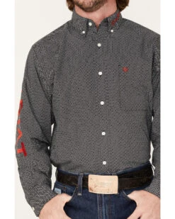 Ariat Men's Team Massimo Diamond Geo Print Logo Button Down Western Shirt  -Western Cowboy Clothing Shop 2000371684 021 P3