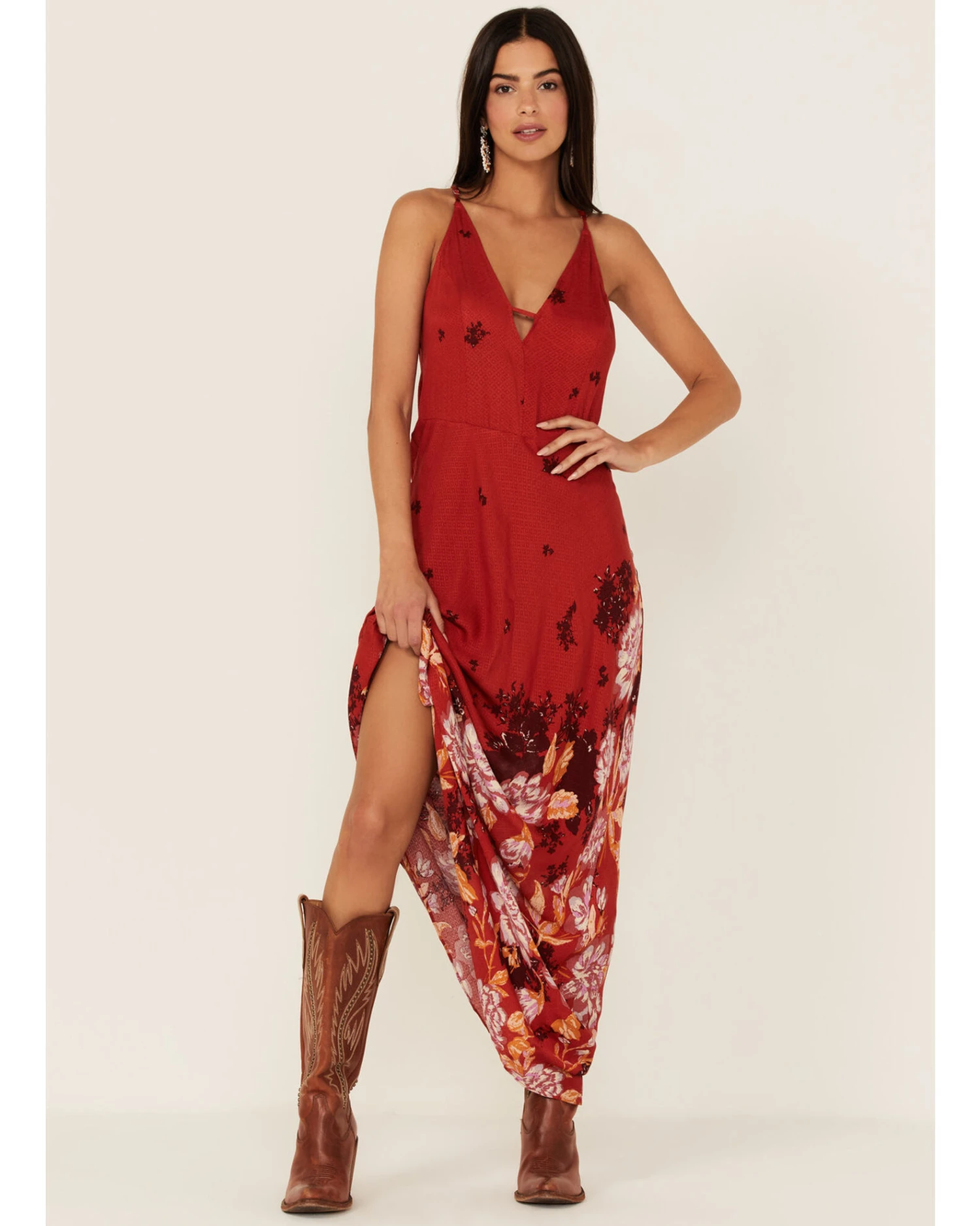 Free People Women's Get To You Floral Print Maxi Dress 1 Free People Women's Get To You Floral Print Maxi Dress