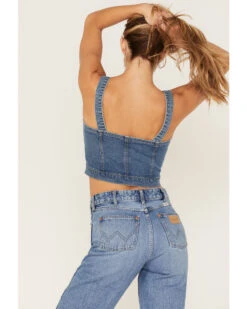 Shyanne Women's Medium Wash Corset Crop Top 7 Shyanne Women's Medium Wash Corset Crop Top -Western Cowboy Clothing Shop 2000373011 414 P4
