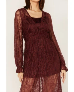 Shyanne Women's Floral Lace Duster Dress -Western Cowboy Clothing Shop 2000373015 646 P3