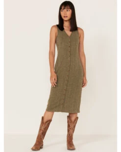 Cleo + Wolf Women's Ribbed Tank Midi Dress