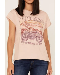 Cleo + Wolf Women's Motorcycle Raceway Vintage Graphic Tee 6 Cleo + Wolf Women's Motorcycle Raceway Vintage Graphic Tee -Western Cowboy Clothing Shop 2000373301 840 P3
