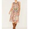 Johnny Was Women's Elisha Floral Print Mesh Slip Dress