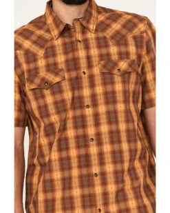 Moonshine Spirit Men's Sunset Stroll Plaid Print Short Sleeve Snap Western Shirt  -Western Cowboy Clothing Shop 2000373904 701 P3