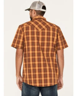 Moonshine Spirit Men's Sunset Stroll Plaid Print Short Sleeve Snap Western Shirt  -Western Cowboy Clothing Shop 2000373904 701 P4