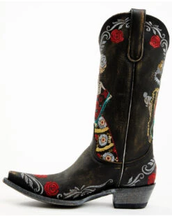 Old Gringo Women's Reinas La Catrina Skeleton & Floral Embroidered Tall Western Leather Boots - Snip Toe -Western Cowboy Clothing Shop 2000374907 944 P3
