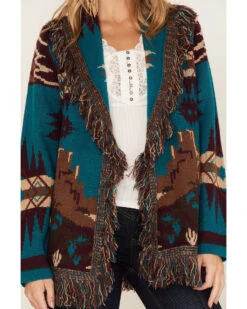 Idyllwind Women's River Run Southwestern Print Belted Cardigan -Western Cowboy Clothing Shop 2000375293 400 P3