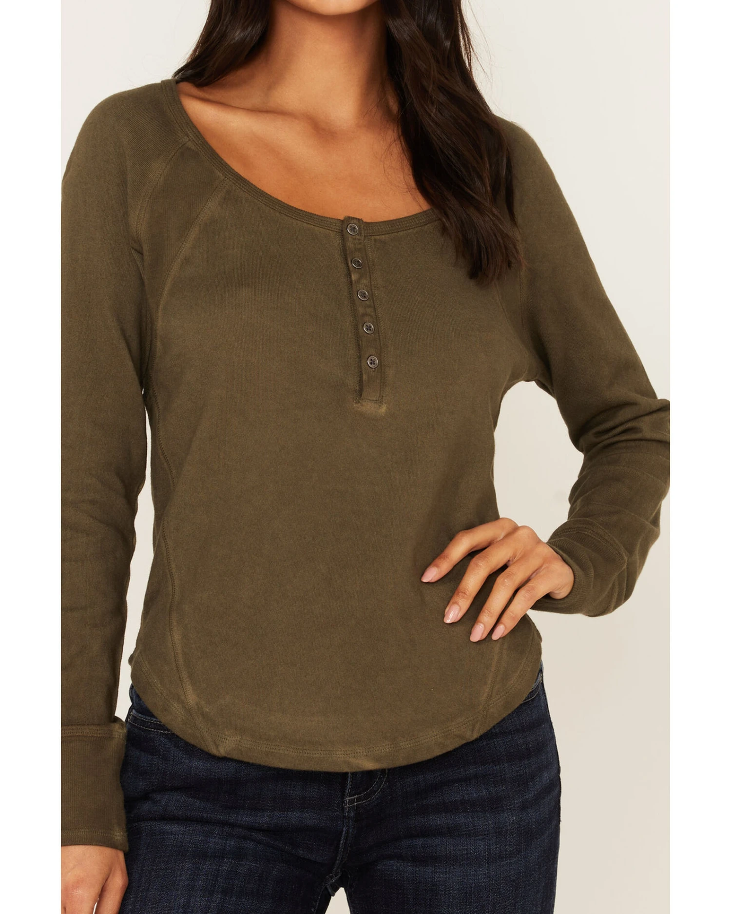 Idyllwind Women's French Terry Henley Shirt 2 Idyllwind Women's French Terry Henley Shirt - Image 2