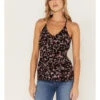 Idyllwind Women's Floral Print Keyhole Racer Tank Top