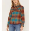 Idyllwind Women's Ombre Plaid Print Long Sleeve Pearl Snap Western Shirt
