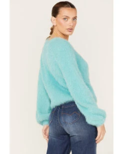 Rock & Roll Denim Women's Fuzzy Knit Sweater -Western Cowboy Clothing Shop 2000375639 440 P4