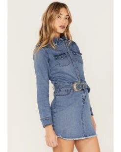 Idyllwind Women's Medium Wash Belted Western Denim Dress