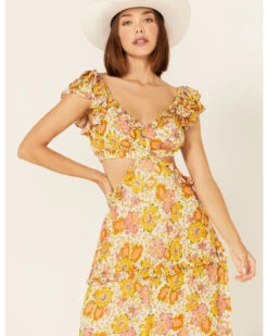 Cleobella Women's Floral Print Ruffle Clara Dress -Western Cowboy Clothing Shop 2000375820 900 P3