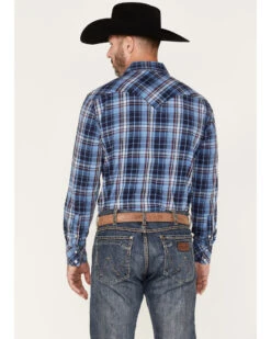 Rock & Roll Denim Men's Medium Plaid Stretch Long Sleeve Pearl Snap Shirt -Western Cowboy Clothing Shop 2000376183 400 P4