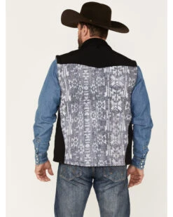HOOey Men's Southwestern Color-Block Print Zip-Front Softshell Vest -Western Cowboy Clothing Shop 2000376722 022 P4