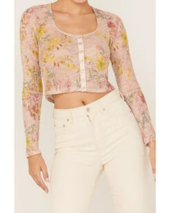 Free People Women's Angelina Floral Print Crop Top -Western Cowboy Clothing Shop 2000376774 680 P3