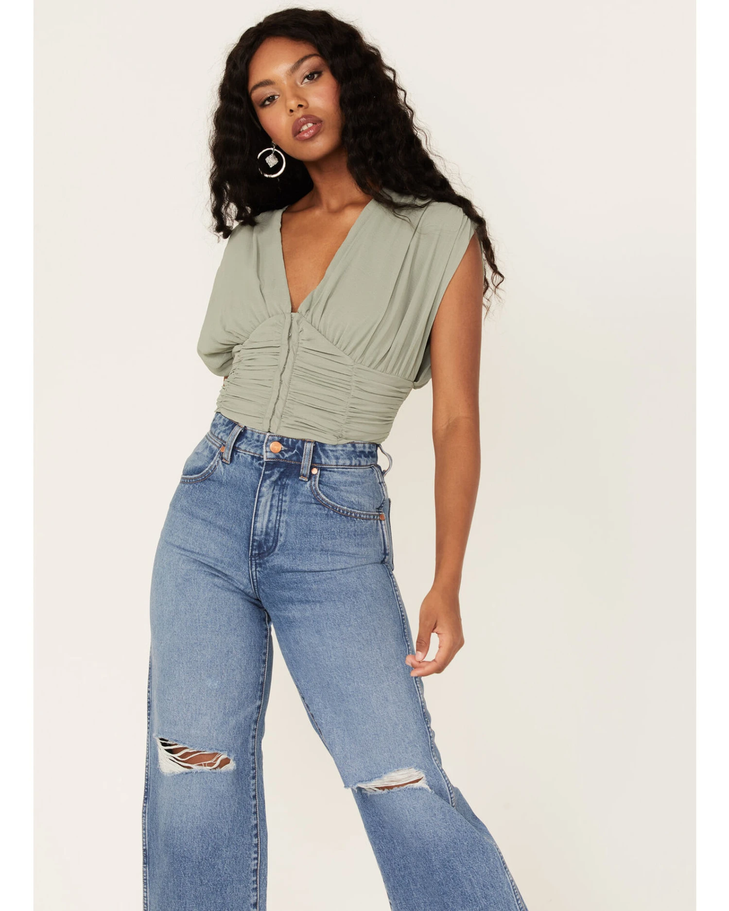 Free People Women's Aria Ruched Corset Crop Top 2 Free People Women's Aria Ruched Corset Crop Top - Image 2