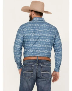 Ely Walker Men's Southwestern Print Long Sleeve Pearl Snap Western Shirt -Western Cowboy Clothing Shop 2000378106 400 P4