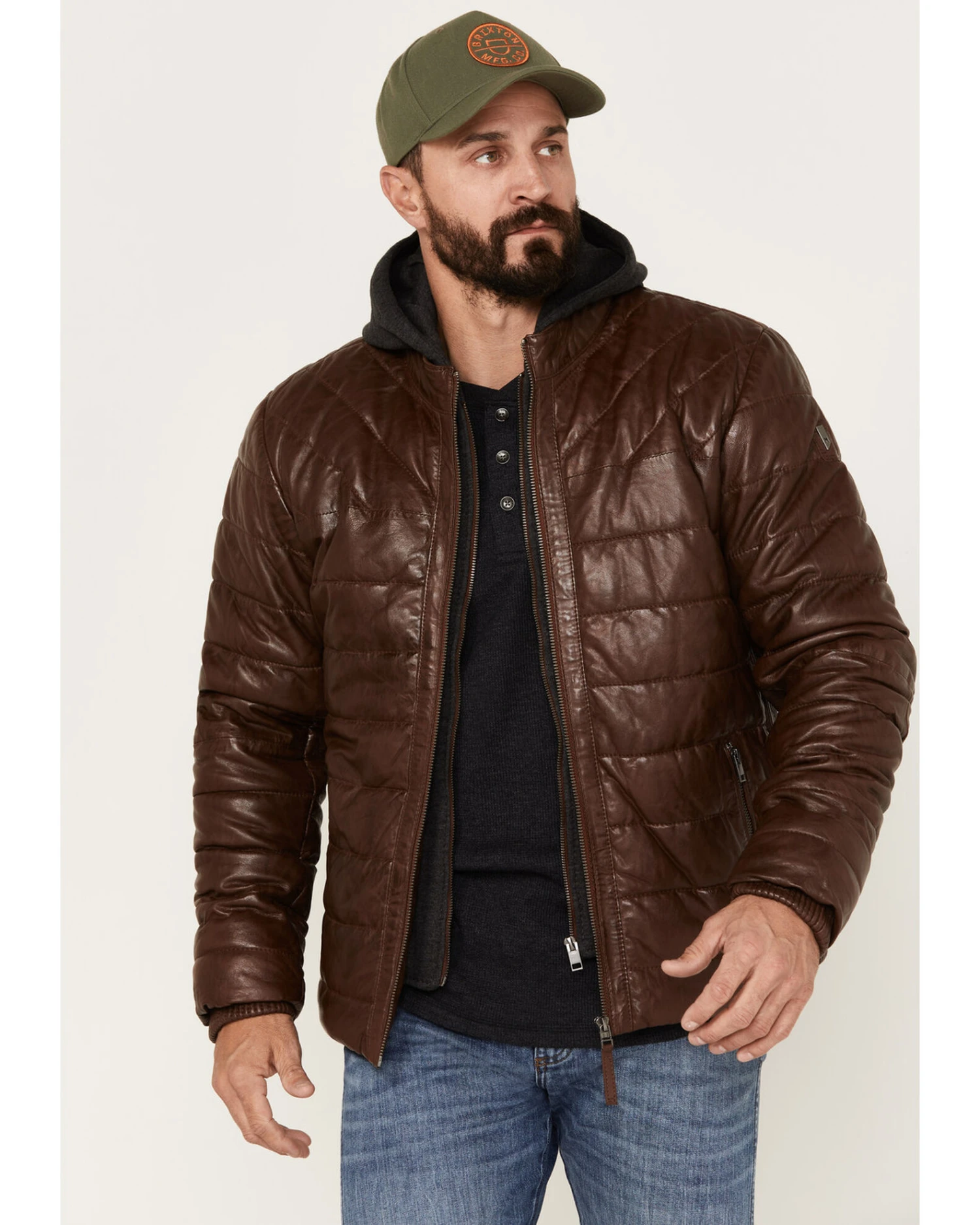 Mauritius Men's Leather Puffer Jacket 1 Mauritius Men's Leather Puffer Jacket