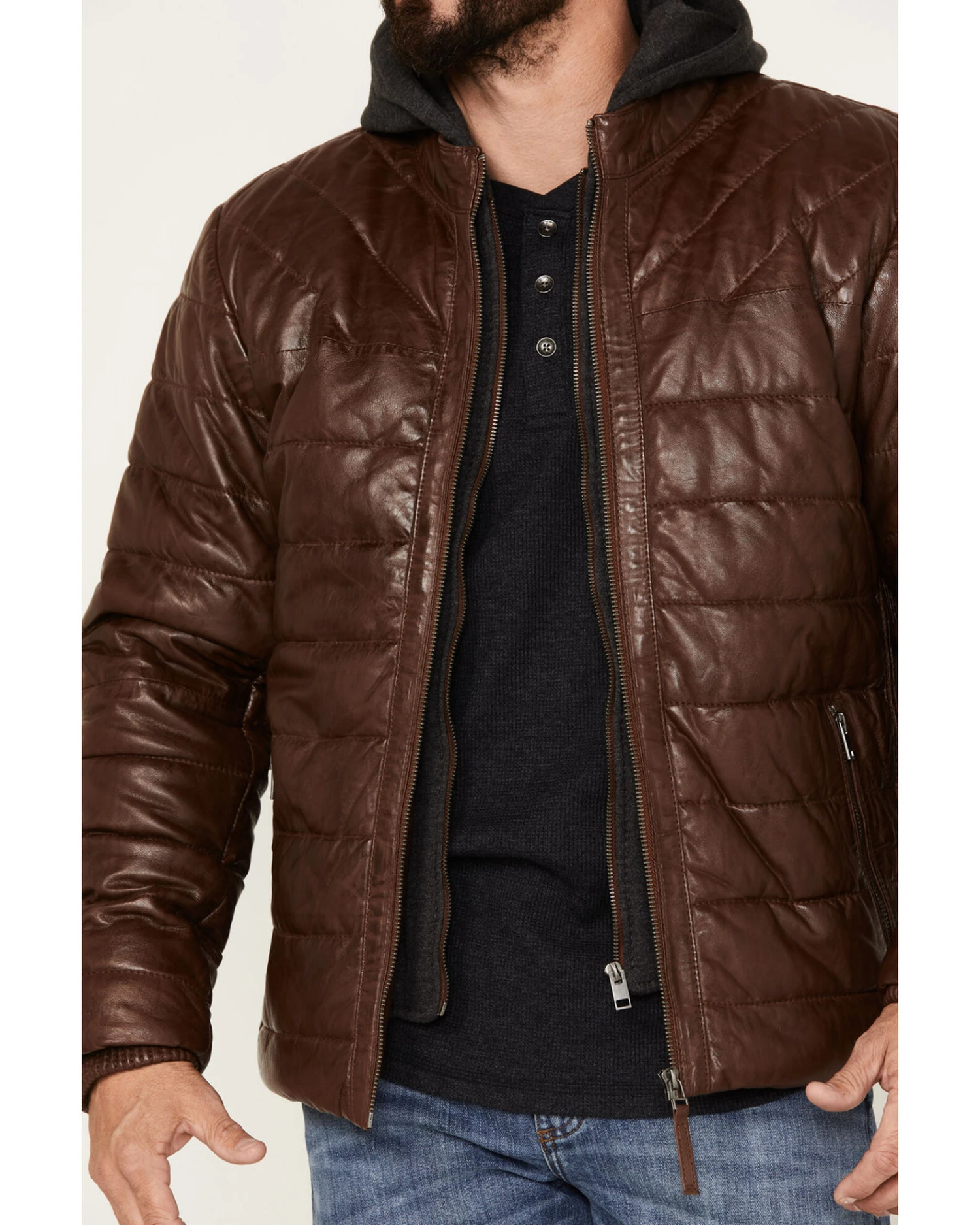 Mauritius Men's Leather Puffer Jacket 3 Mauritius Men's Leather Puffer Jacket - Image 3