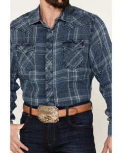 Wrangler Retro Men's Plaid Long Sleeve Western Snap Shirt -Western Cowboy Clothing Shop 2000378422 402 P3