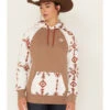 Hooey Women's Southwestern Print Contrast Hoodie