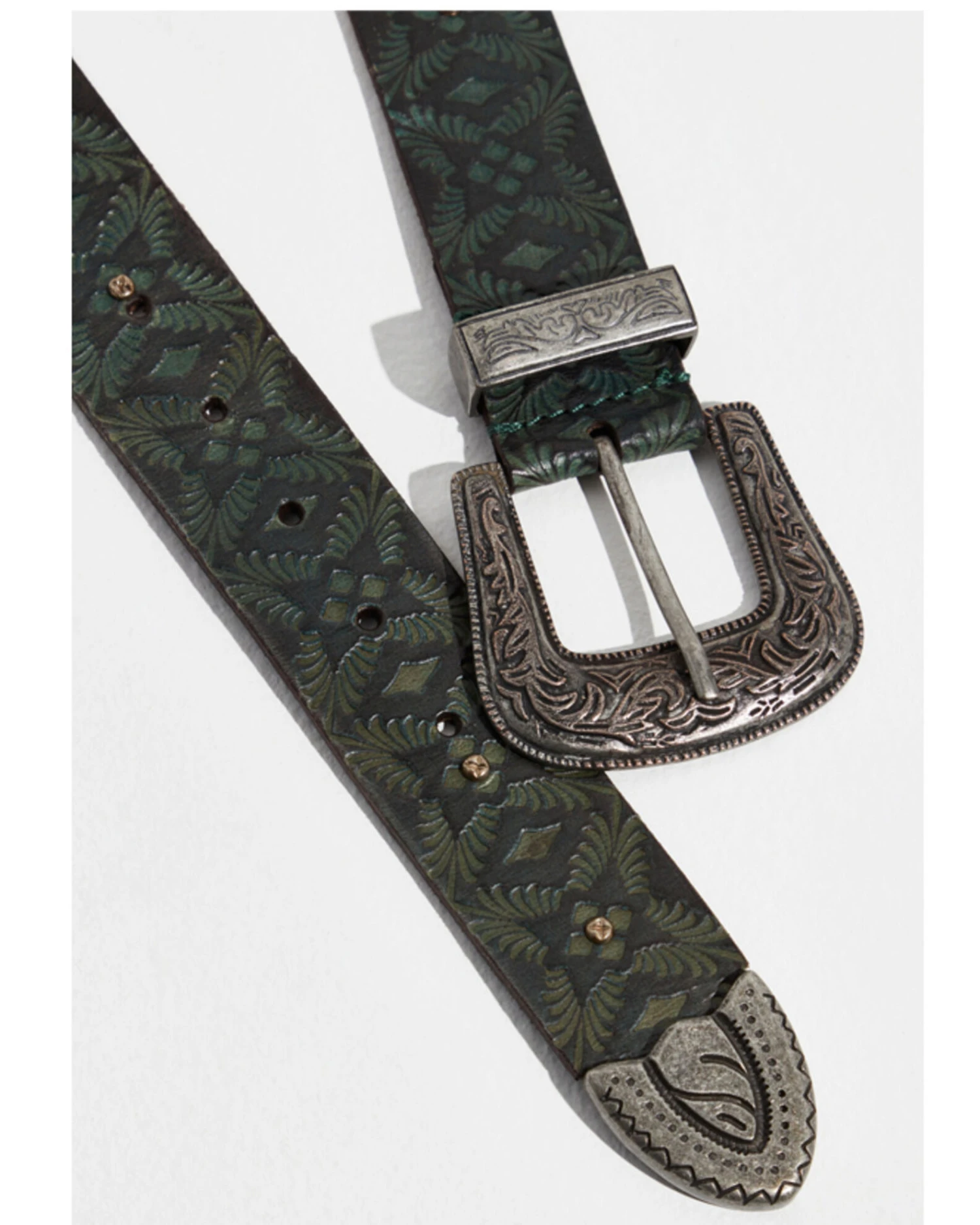 Free People Women's Outlaw Embossed Leather Belt 2 Free People Women's Outlaw Embossed Leather Belt - Image 2