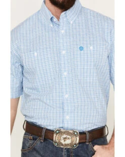 George Strait By Wrangler Men's Plaid Print Short Sleeve Button Down Western Shirt - Big 6 George Strait By Wrangler Men's Plaid Print Short Sleeve Button Down Western Shirt - Big -Western Cowboy Clothing Shop 2000380000 400 P3