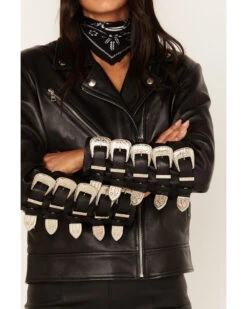 DANCASSAB Women's Bjork Leather Moto Biker Jacket -Western Cowboy Clothing Shop 2000380606 001 P3